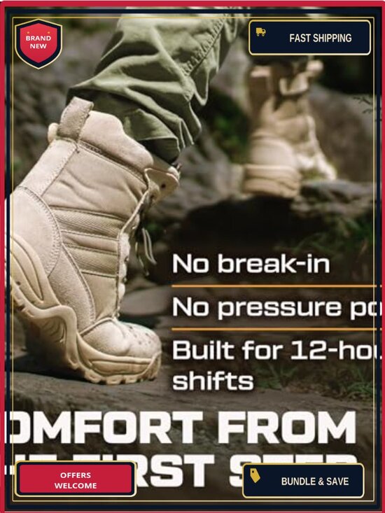Men\'s Tactical Side Zipper Military Work Boots main image 2
